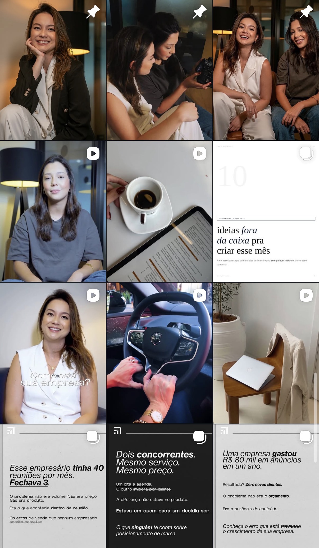 Prévia do feed Inly Finance no Instagram
